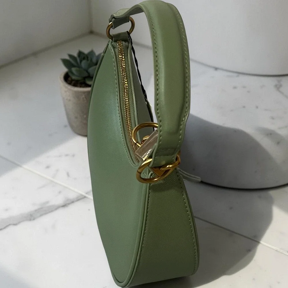 Steve Madden Bsammie Women's Olive Green Shoulder Bag Crescent Lock NWT - Picture 7 of 10